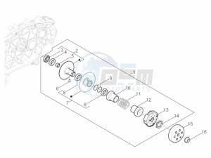 ZIP 50 4T 25 KMH NOABS E4 25kmh (EMEA) drawing Driven pulley