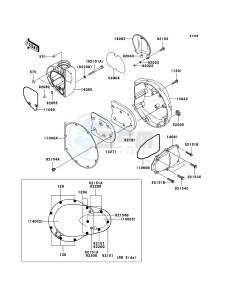 W800 EJ800ABF GB XX (EU ME A(FRICA) drawing Right Engine Cover(s)