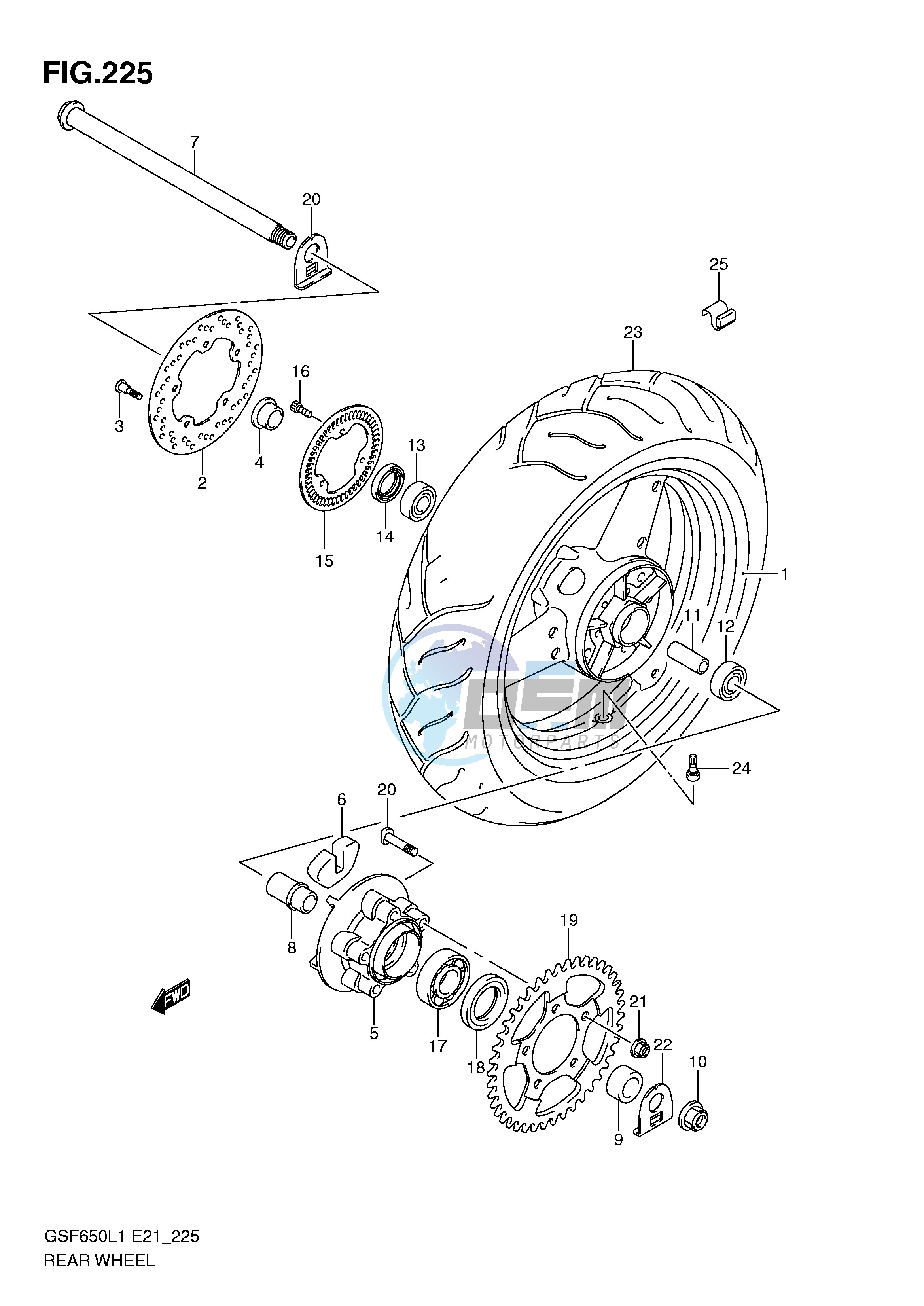 REAR WHEEL (GSF650AL1 E21)