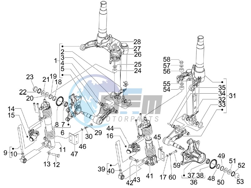 Front fork components (Mingxing)