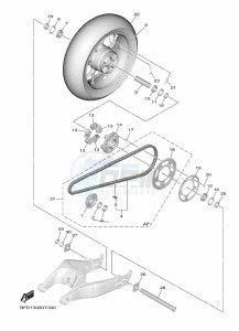 NIKEN GT MXT890D (BFD1) drawing REAR WHEEL