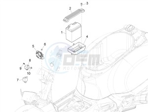 GTS 300 HPE 4T-4V IE ABS E4 (NAFTA) drawing Remote control switches - Battery - Horn