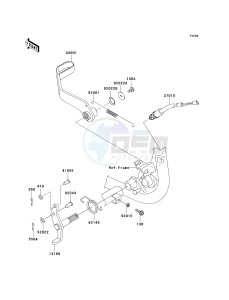 KSV 700 B [KFX 700] (B6F-B9F) B8F drawing BRAKE PEDAL