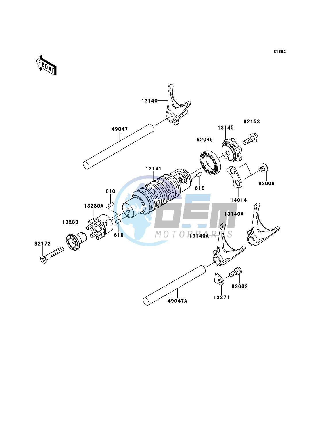 Gear Change Drum/Shift Fork(s)