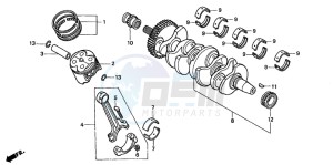 CB600F2 CB600S drawing CRANKSHAFT/PISTON