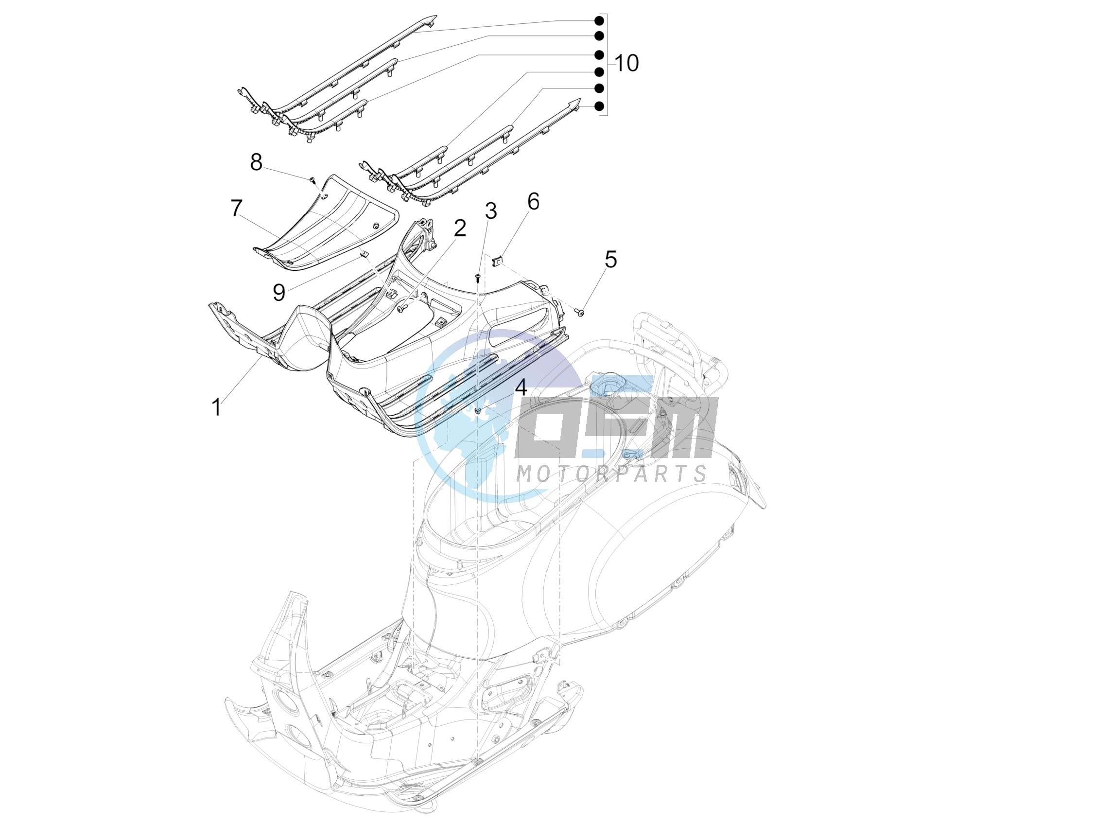 Central cover - Footrests