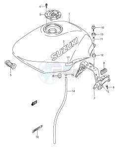 GSX750F (E2) drawing FUEL TANK (MODEL T)