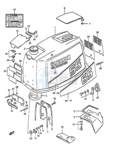 DT 65 drawing Engine Cover (1989 to 1994)