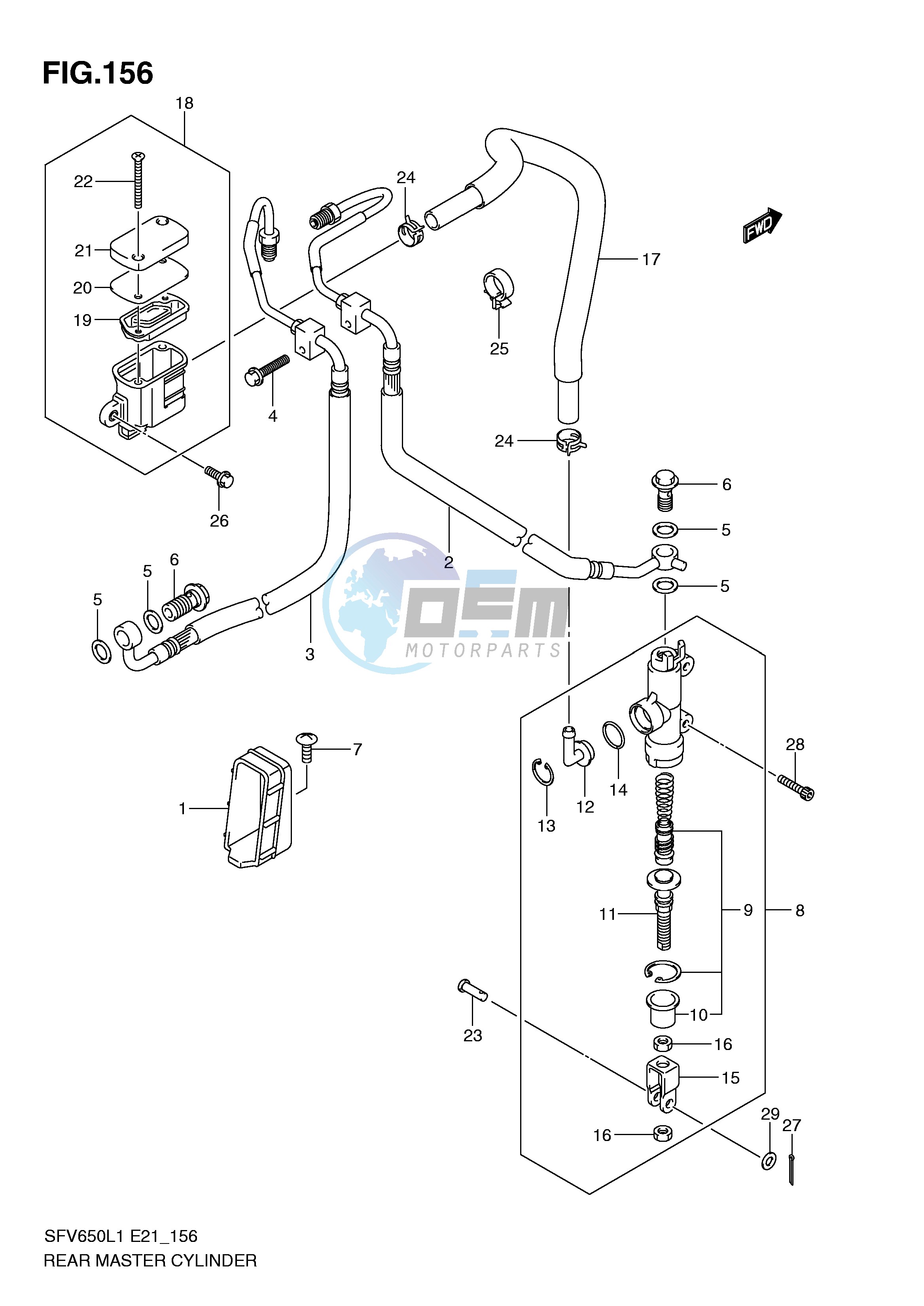 REAR MASTER CYLINDER (SFV650UAL1 E21)