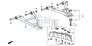 TRX300 FOURTRAX 300 drawing FRONT ARM (TRX300FW)