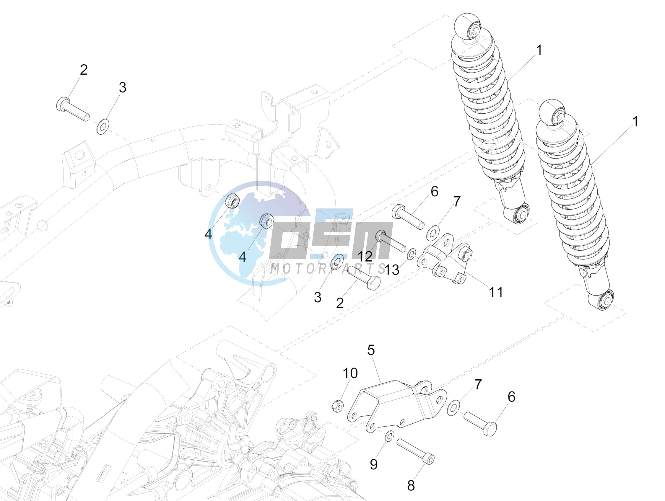 Rear suspension - Shock absorber/s