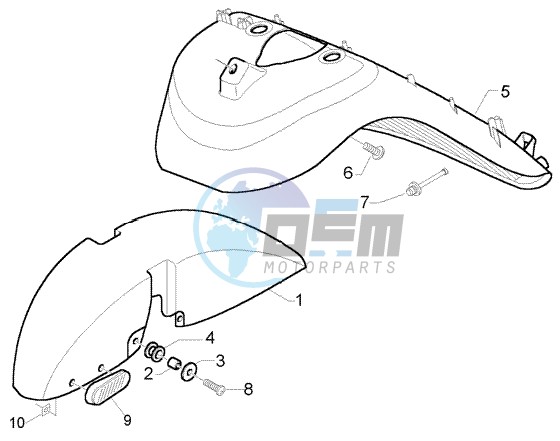 Wheel compartment- mudguard