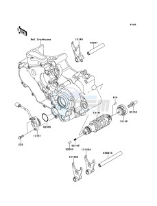 KFX450R KSF450B9F EU drawing Gear Change Drum/Shift Fork(s)