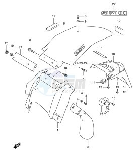 DR-Z250 (E24) drawing REAR FENDER