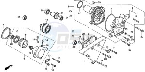 VT1100C2 drawing WATER PUMP (VT1100CS/CT)