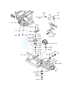 MULE PRO-DX KAF1000EGF EU drawing Engine Mount