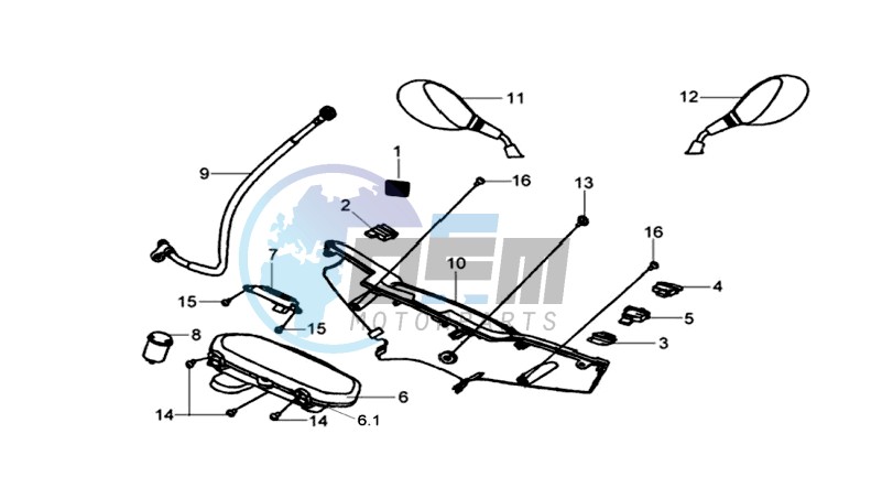 DASHBOARD / HANDLEBAR COVER / MIRRORS/ WIRING HARNASS