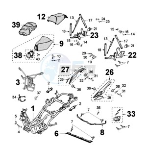 SAT 125 SC drawing FRAME AND SADDLE