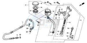 RVF750R drawing REAR BRAKE MASTER CYLINDER