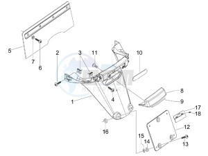 S 125 4T E3 drawing Rear cover - Splash guard