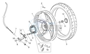 Scarabeo 50 2t e2 (eng. piaggio) drawing Rear wheel - disc brake