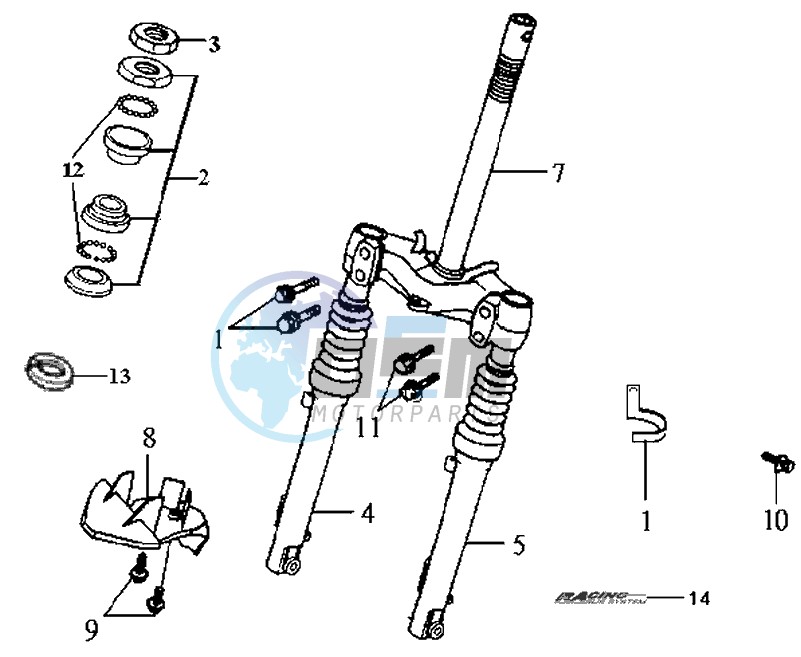 FRONT FORK/ STEERING HEAD BEARING