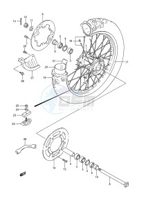 RM250 (E28) drawing REAR WHEEL (MODEL N)