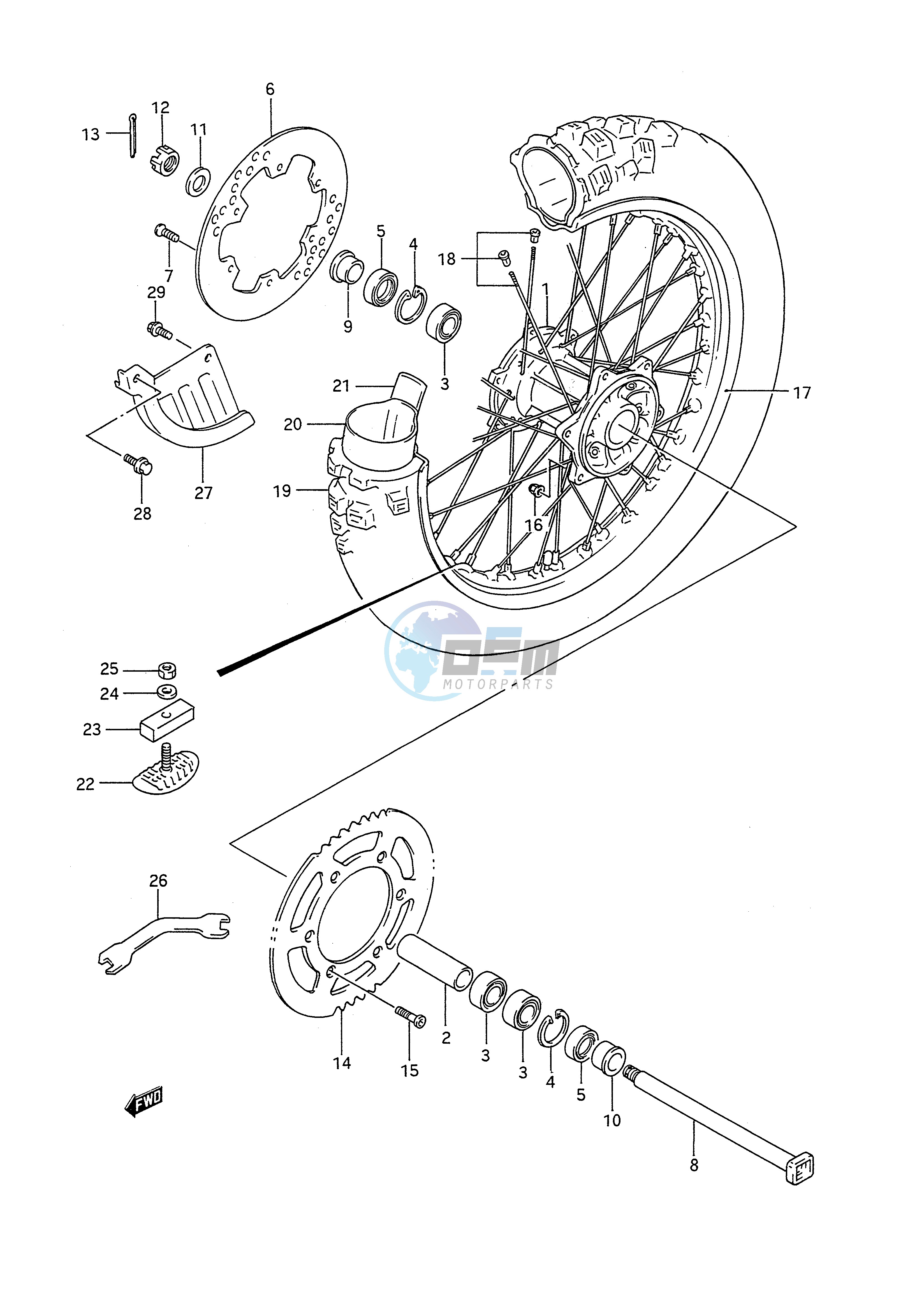 REAR WHEEL (MODEL N)