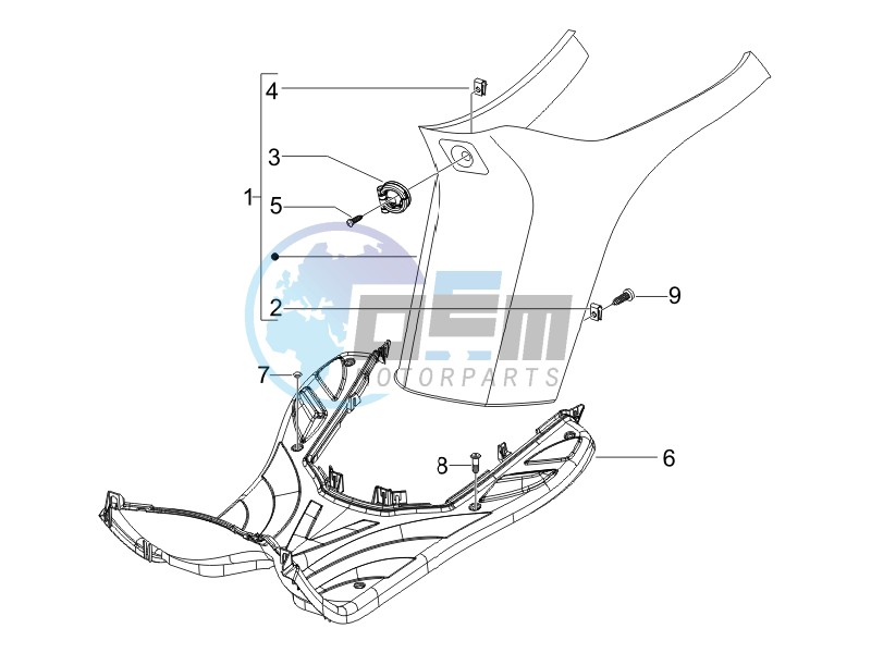 Middle cover - Footrest