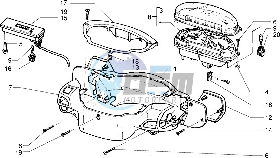 Speedometers Kms. - handlebar cover