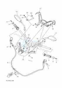 CZD300-A XMAX 300 (BY37) drawing STEERING HANDLE & CABLE