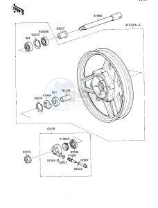 ZX 600 C [NINJA 600R] (C1-C2) [NINJA 600R] drawing FRONT WHEEL