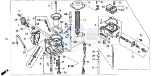 TRX350TE FOURTRAX ES drawing CARBURETOR