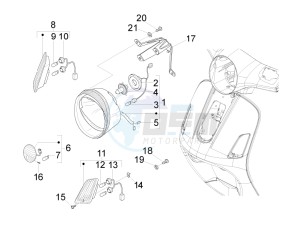 GTV 300 4T 4V ie drawing Head lights - Turn signal lamps