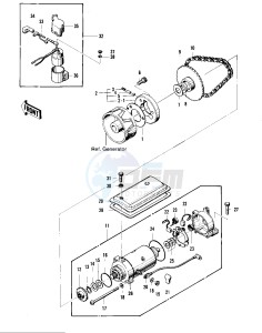 KZ 400 D (D) drawing STARTER MOTOR_STARTER CLUTCH -- 74 -75 KZ400_KZ400D- -