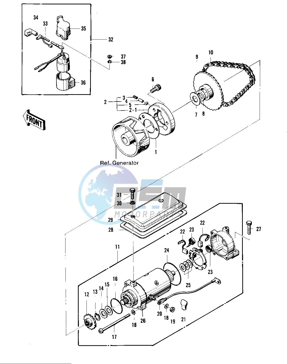 STARTER MOTOR_STARTER CLUTCH -- 74 -75 KZ400_KZ400D- -