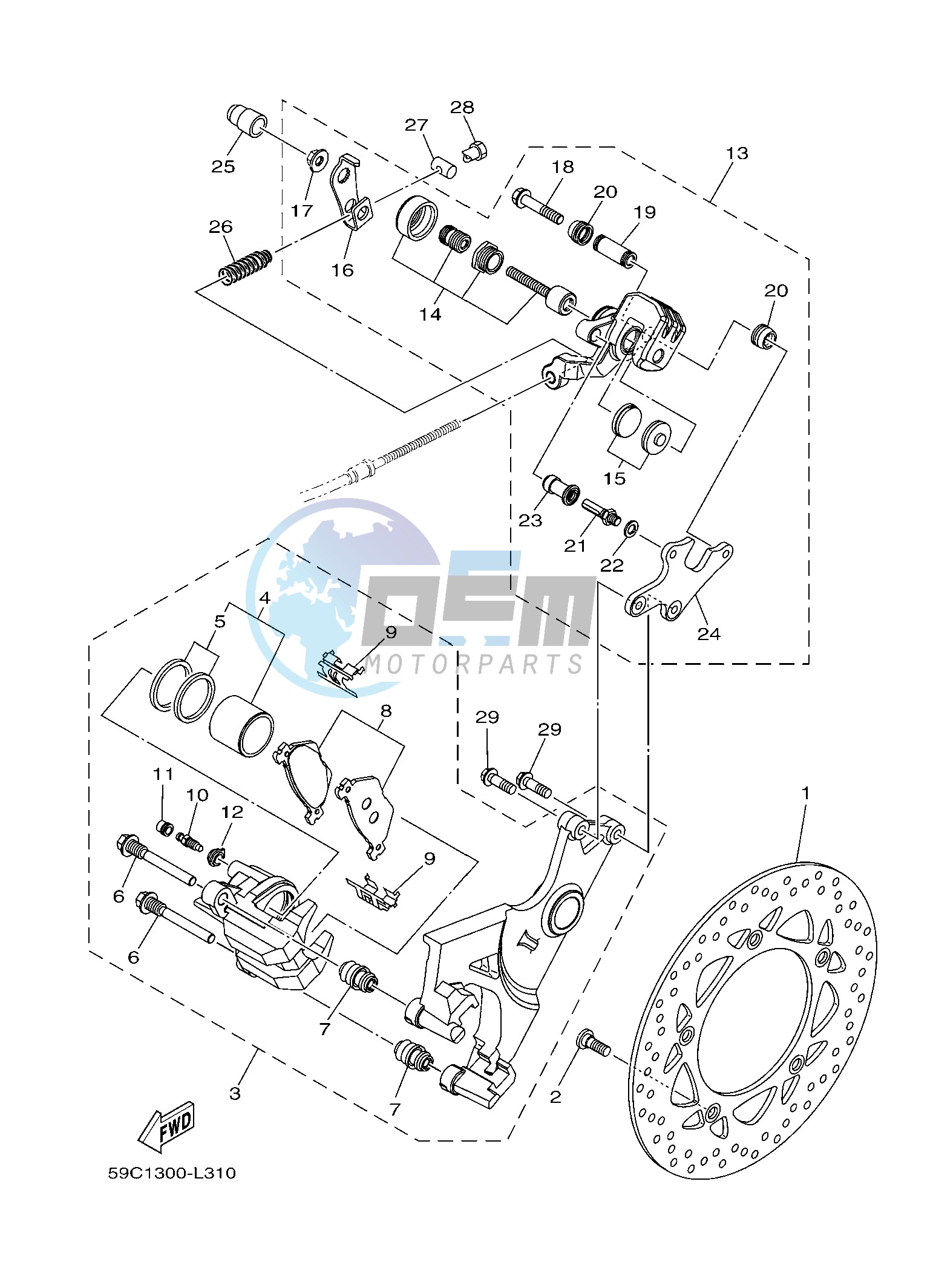 REAR BRAKE CALIPER