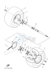 YFZ450 YFZ450D (1PD5 1PD6) drawing REAR WHEEL