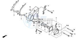 VTR1000SP RC51 drawing LEFT CRANKCASE COVER