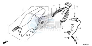 CBR650FE CBR650FE 2ED - (2ED) drawing SEAT/ REAR COWL