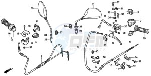 SFX50S drawing HANDLE LEVER/SWITCH/CABLE (1)