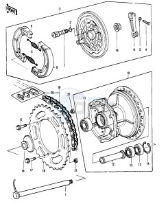 KDX 250 B [KDX250] (B1) [KDX250] drawing REAR HUB_BRAKE_CHAIN -- 81KDX250-B1- -