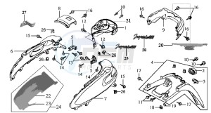 JOYRIDE 200 drawing REAR FENDER - COWLING - TAIL LIGHT