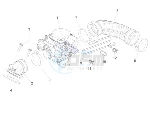 Liberty 125 4t Delivery e3 Single drawing Carburettor, assembly - Union pipe