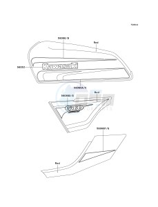 KH 125 M [2000] (M5-M9) drawing DECALS-- RED- --- M8- -