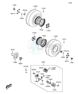 BRUTE FORCE 300 KVF300CFF EU drawing Rear Hub