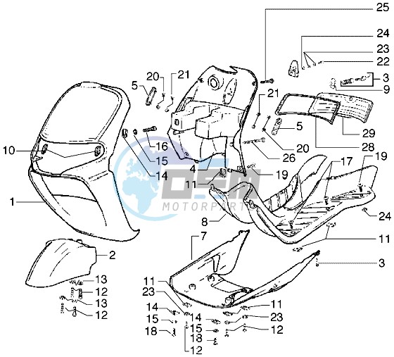 Front shield-Footboard-Spoiler