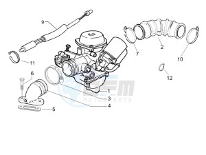 Liberty 200 4t e3 drawing Carburettor assembly - Union pipe