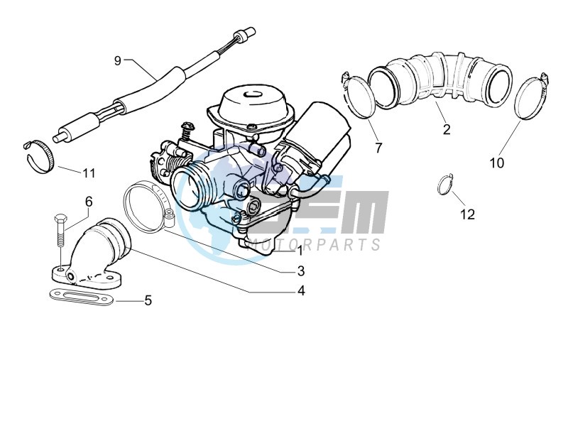 Carburettor assembly - Union pipe