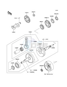 KLF250 KLF250-A3 EU GB drawing Crankshaft